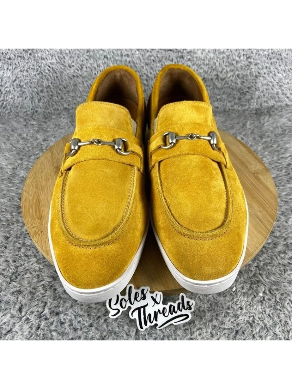 Allen Edmonds Randolph Suede Bit Loafers Size 10 D Men Mustard Yellow Slip On